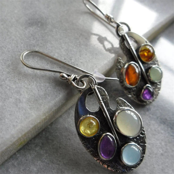 Luna™ | Boucles d'oreilles pendantes en pierres multicolores