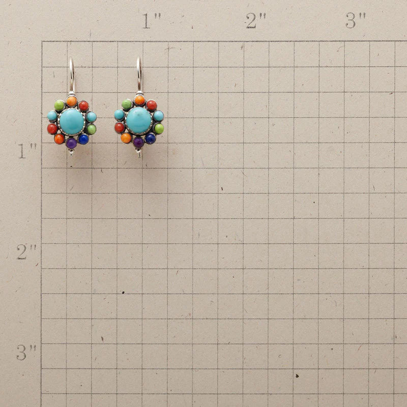 Ayla™ | Boucles d'oreilles rondes en turquoise multicolore
