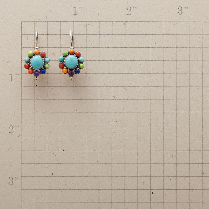 Ayla™ | Boucles d'oreilles rondes en turquoise multicolore
