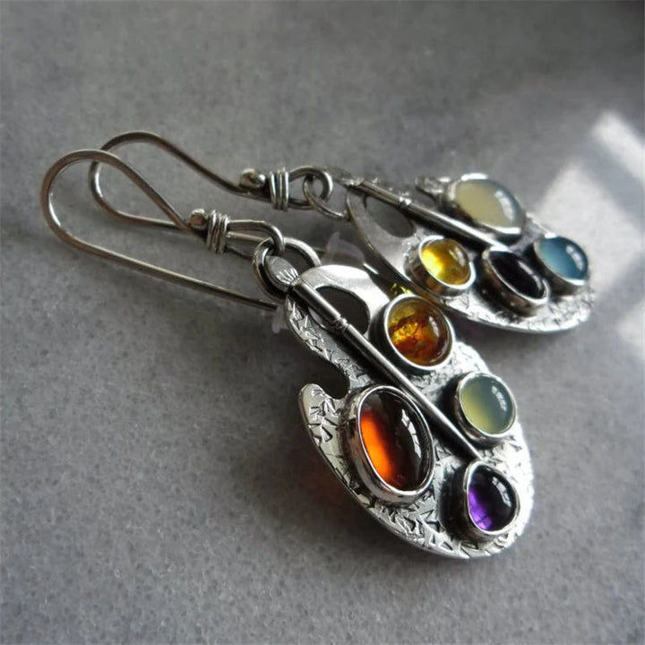 Luna™ | Boucles d'oreilles pendantes en pierres multicolores