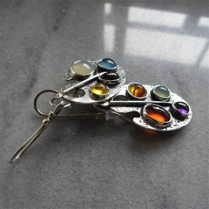 Luna™ | Boucles d'oreilles pendantes en pierres multicolores