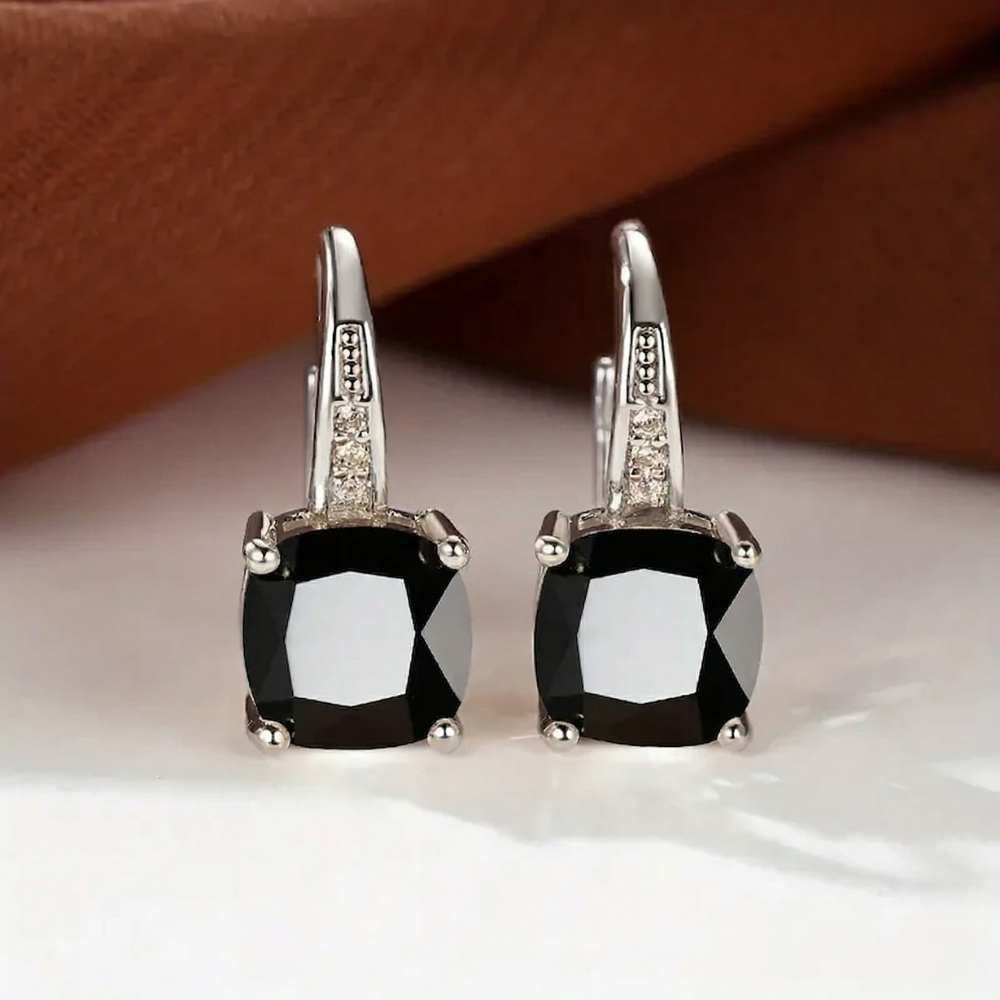 Boucles d'oreilles en forme de cercle en pierre mystique | Or