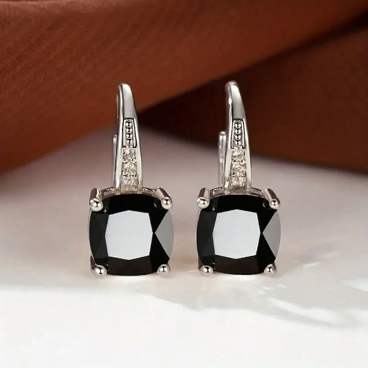 Boucles d'oreilles en forme de cercle en pierre mystique | Or