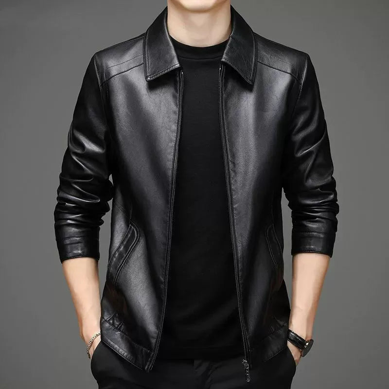 Veste en cuir décontractée