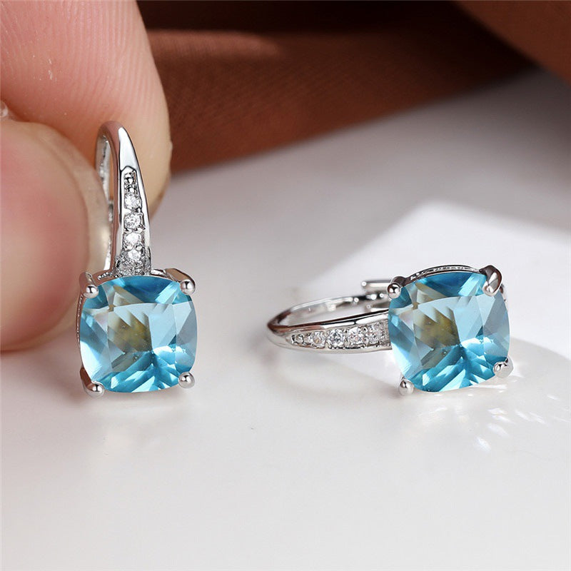 Boucles d'oreilles en forme de cercle en pierre mystique | Or