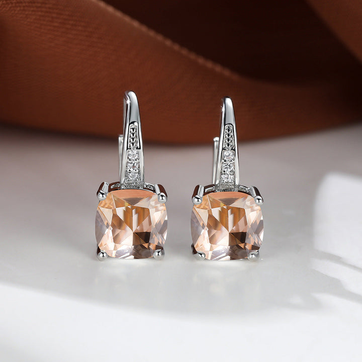 Boucles d'oreilles créoles en pierre mystique | Or