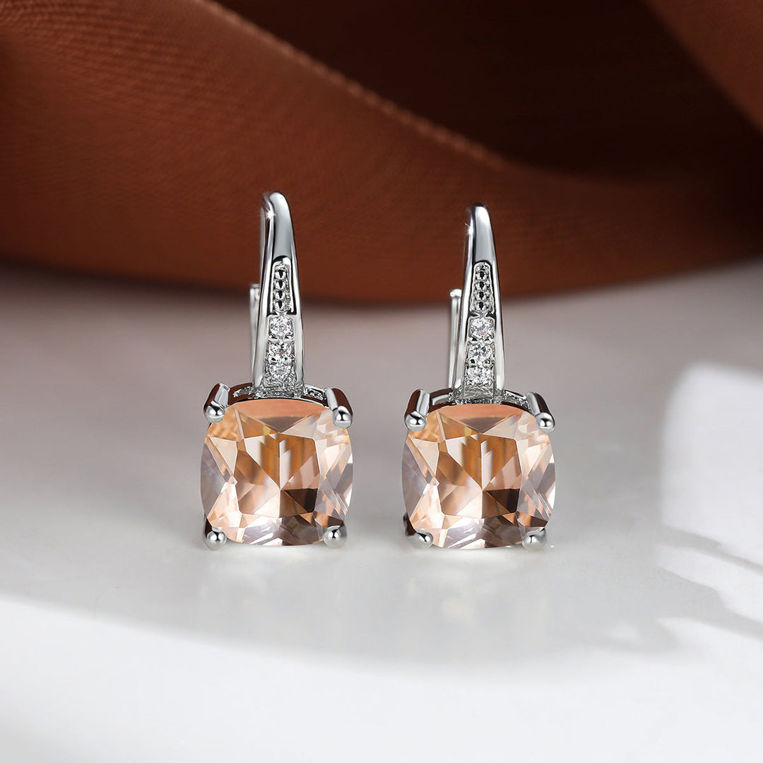 Boucles d'oreilles en forme de cercle en pierre mystique | Or