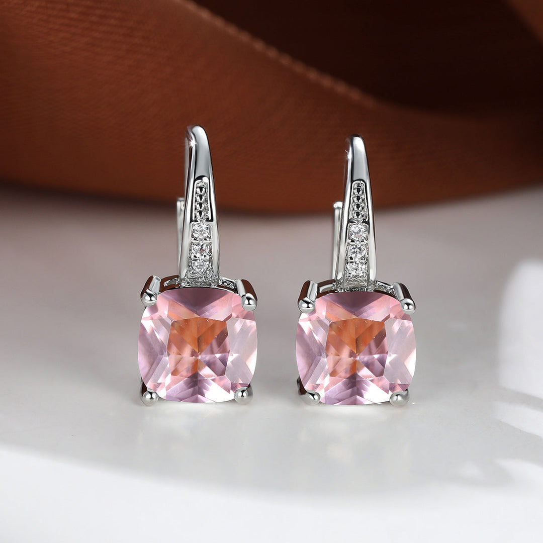 Boucles d'oreilles en forme de cercle en pierre mystique | Or