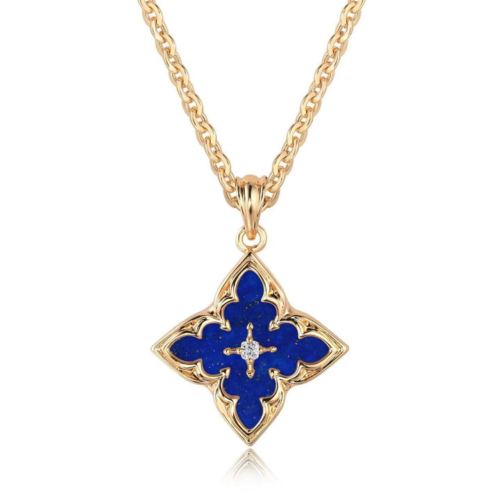 Pendentif Trèfle Blanc | Or