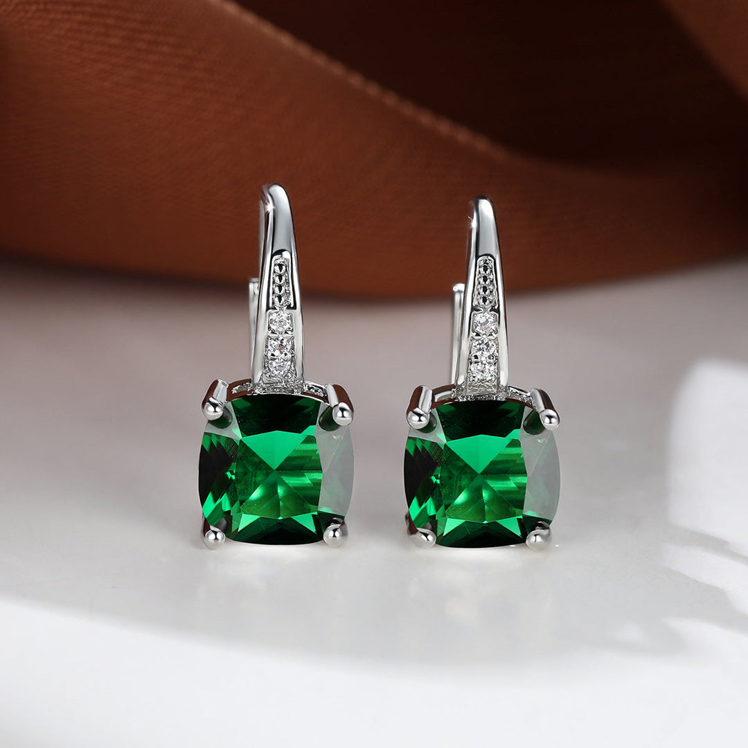 Boucles d'oreilles en forme de cercle en pierre mystique | Or