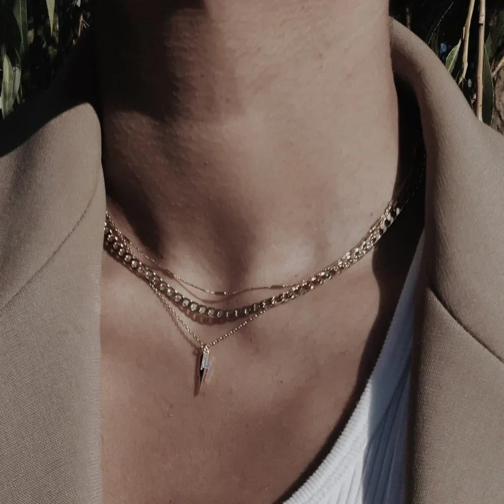Collier en Chaîne à Maillons Plat | Or