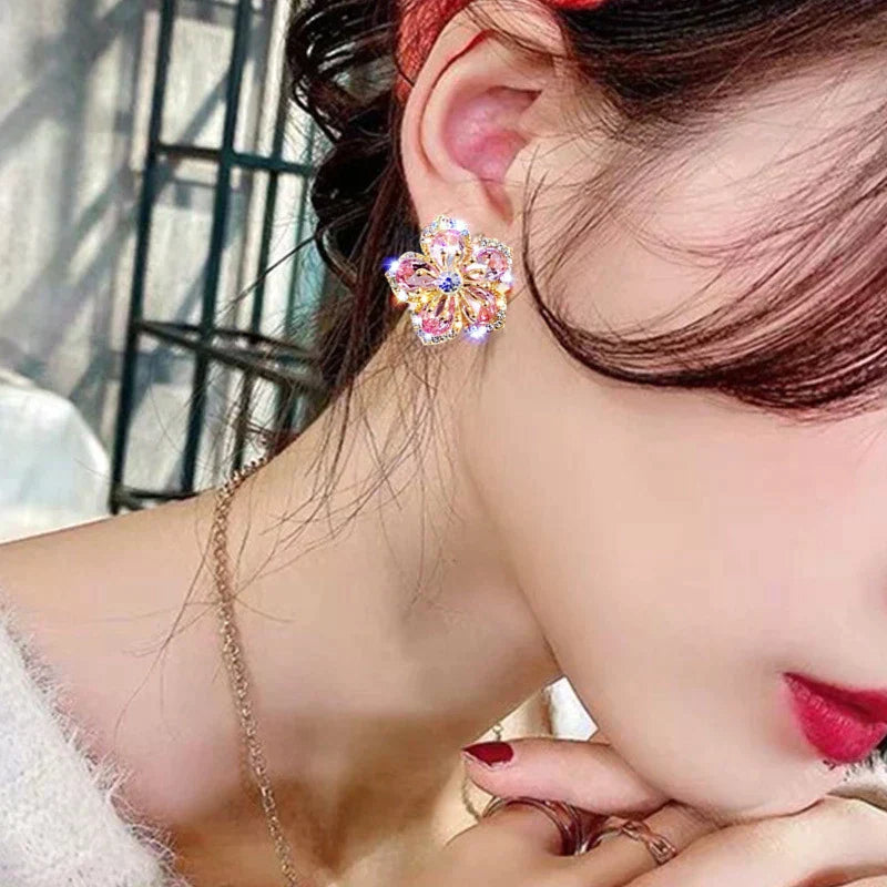 Luna™ | Boucles d'oreilles Multicolores en Zirconia Argenté