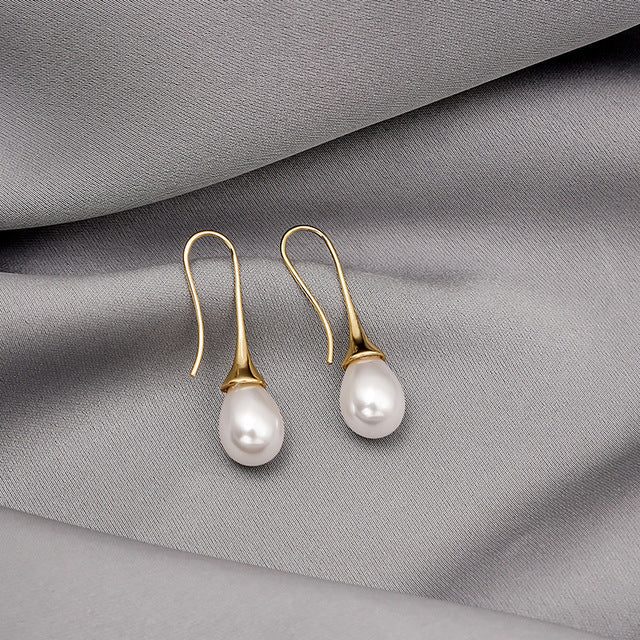 Luna™ | Boucles d'Oreilles en Goutte de Perle Élégantes