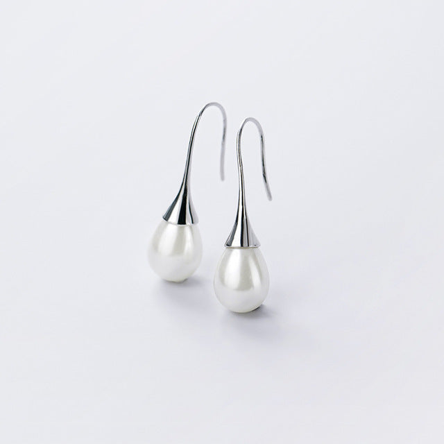 Luna™ | Boucles d'Oreilles en Goutte de Perle Élégantes