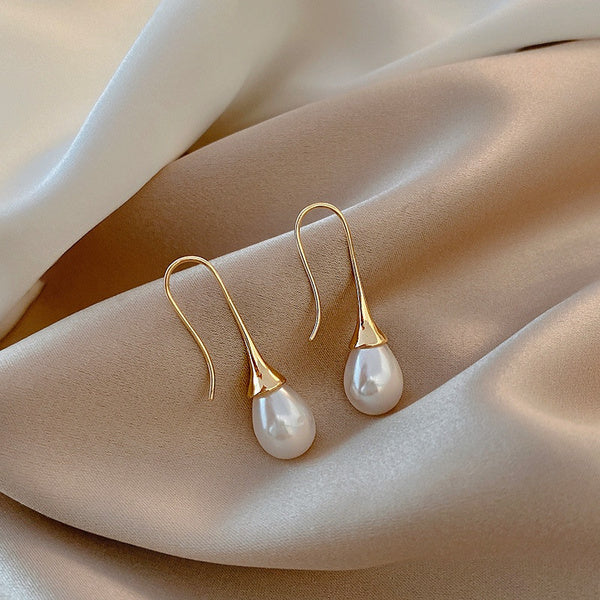 Luna™ | Boucles d'Oreilles en Goutte de Perle Élégantes