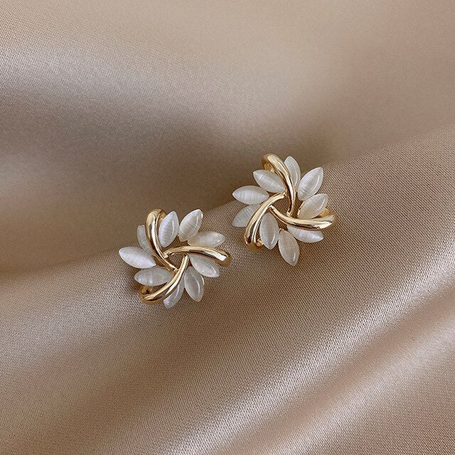 Opaline™ | Boucles d'oreilles en or blanc de luxe
