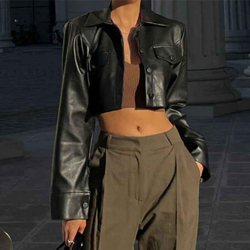 Élise™ | Veste en similicuir élégante