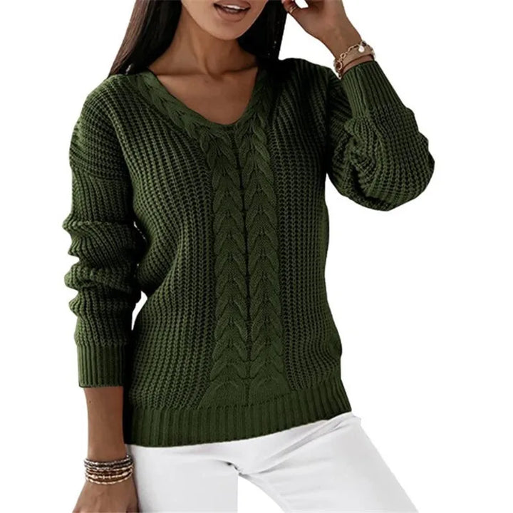 Brune™ | Pull Tricoté Vintage à Col V