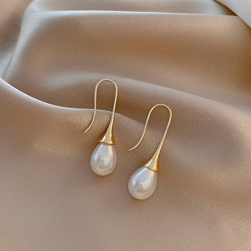 Luna™ | Boucles d'Oreilles en Goutte de Perle Élégantes