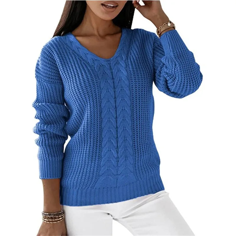 Brune™ | Pull Tricoté Vintage à Col V