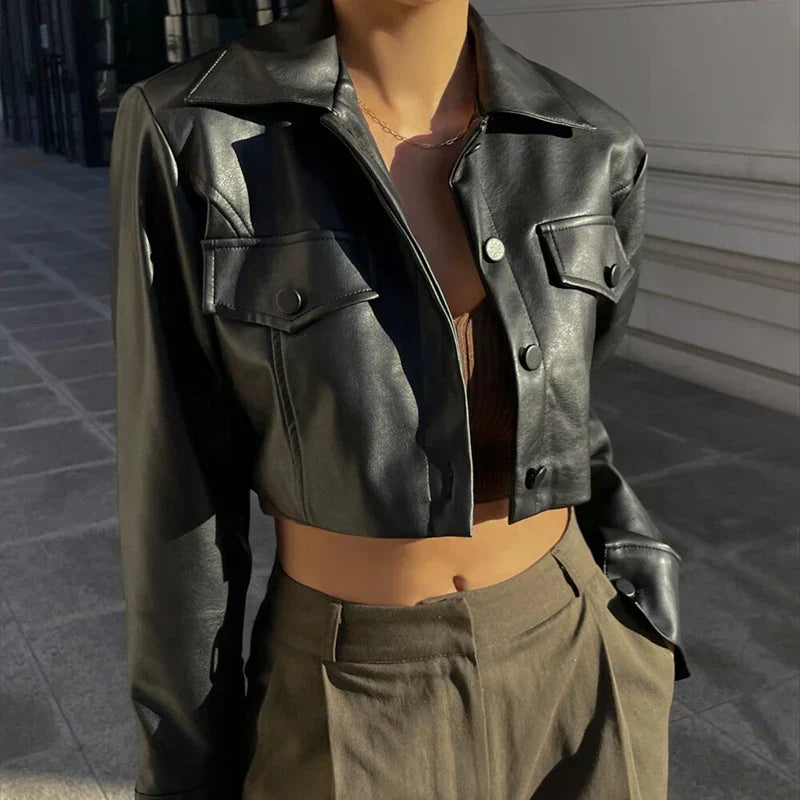 Élise™ | Veste en similicuir élégante