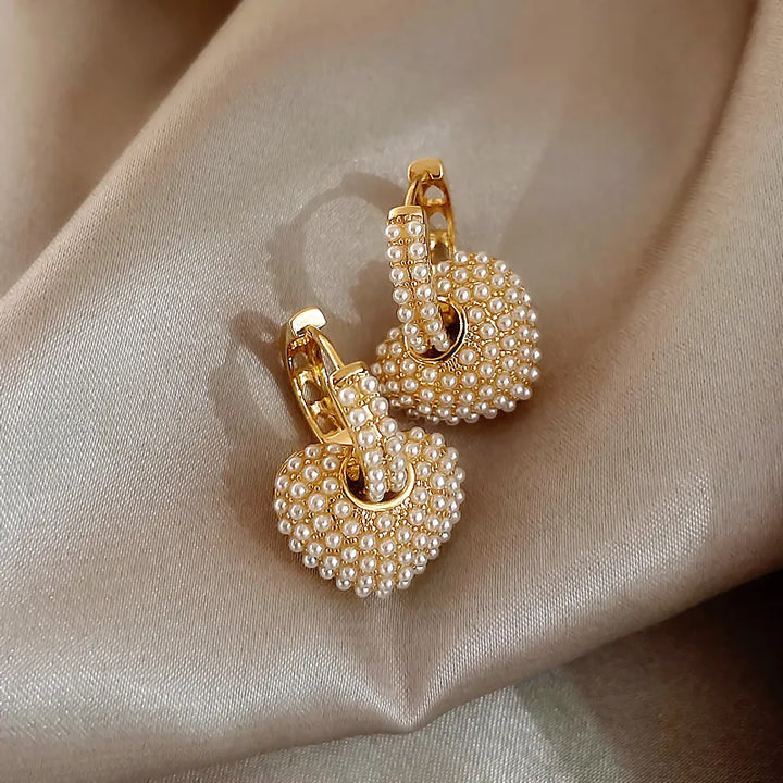 Boucles d'oreilles Cœur en Perle