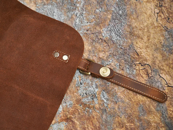 Sac à dos de voyage en cuir véritable robuste en marron | Grand sac à dos