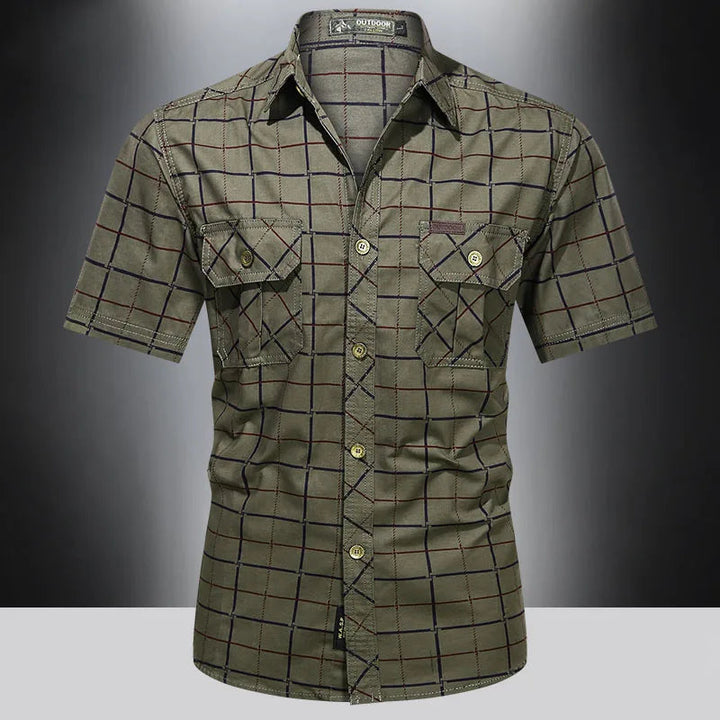 Savrani™ | Chemise élégante à manches courtes à carreaux