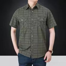 Savrani™ | Chemise élégante à manches courtes à carreaux