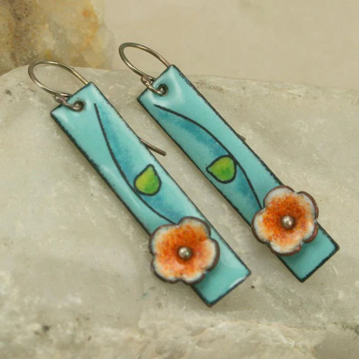 Lila™ | Boucles d'oreilles florales en émail élégant