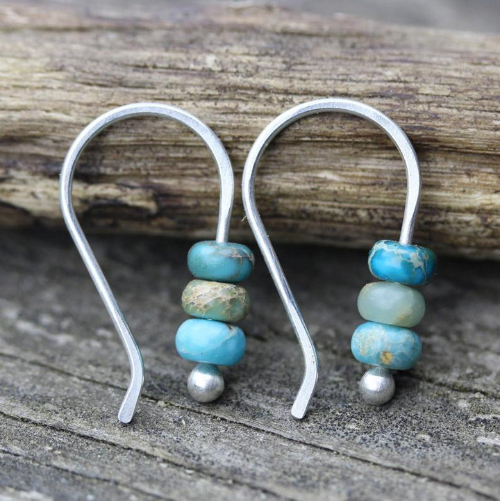AquaBelle™ | Boucles d'oreilles en perles turquoise élégantes