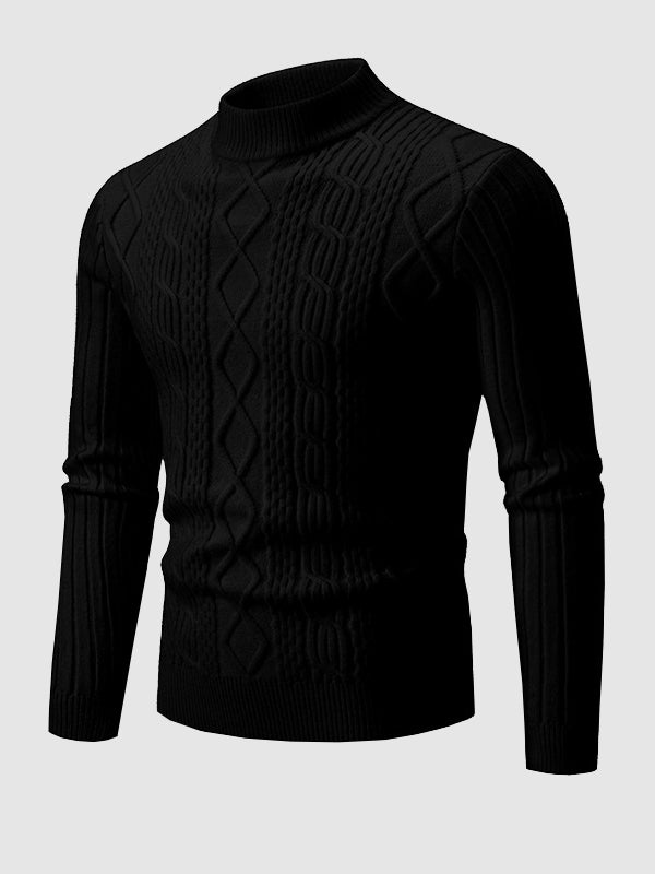 Pull col montant géométrique uni pour homme