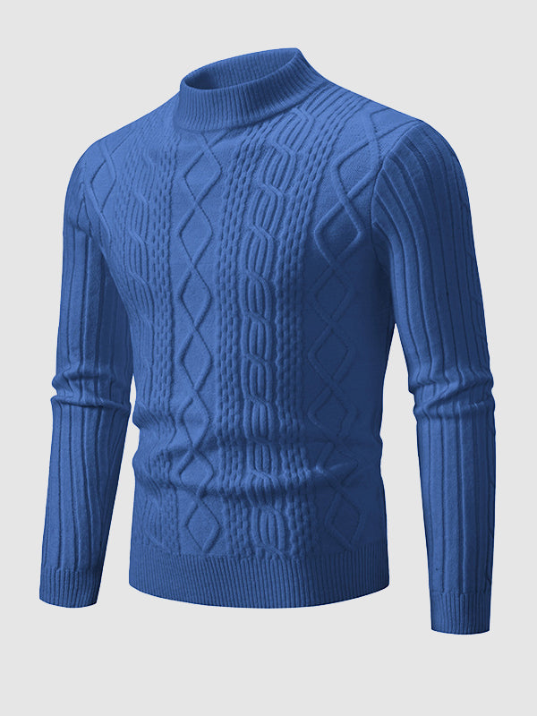 Pull col montant géométrique uni pour homme