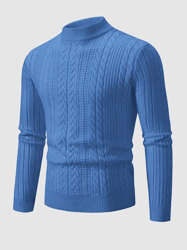 Pull classique géométrique pour hommes à col montant