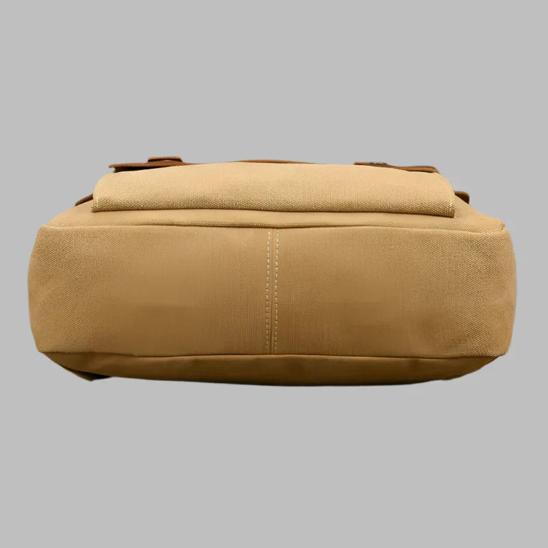 Sac à dos en cuir et toile authentique | Sac à dos vintage pour ordinateur portable