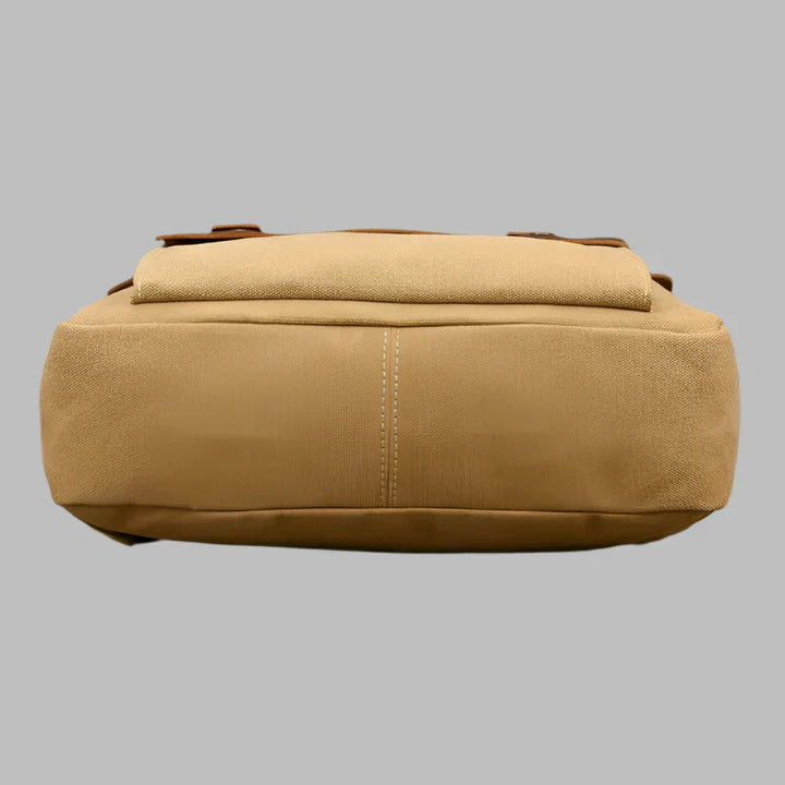 Sac à dos en cuir et toile authentique | Sac à dos vintage pour ordinateur portable