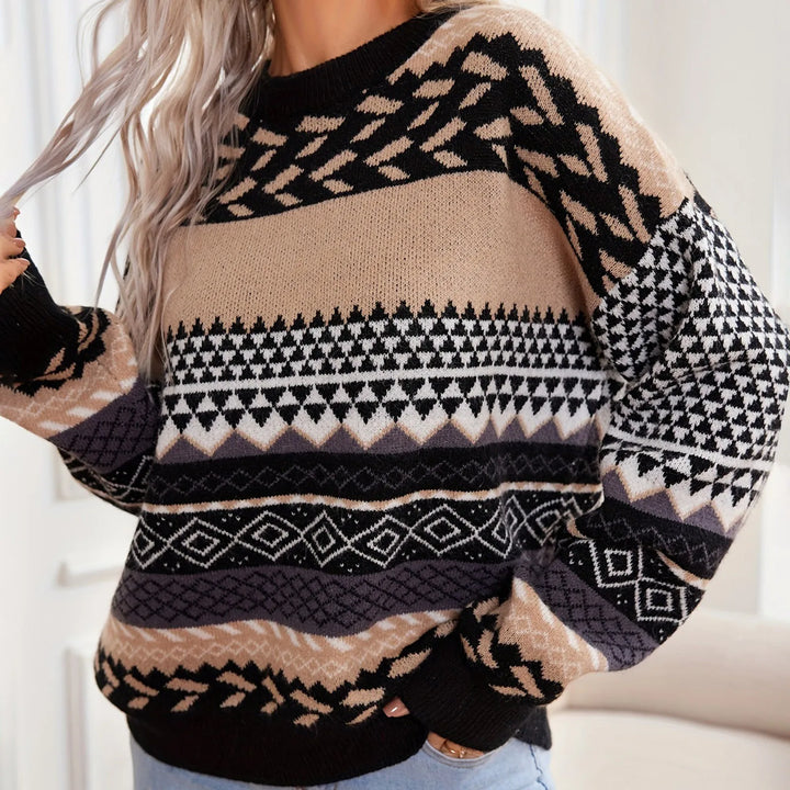 Noelie™ | Pull Rétro Tricoté Contraste