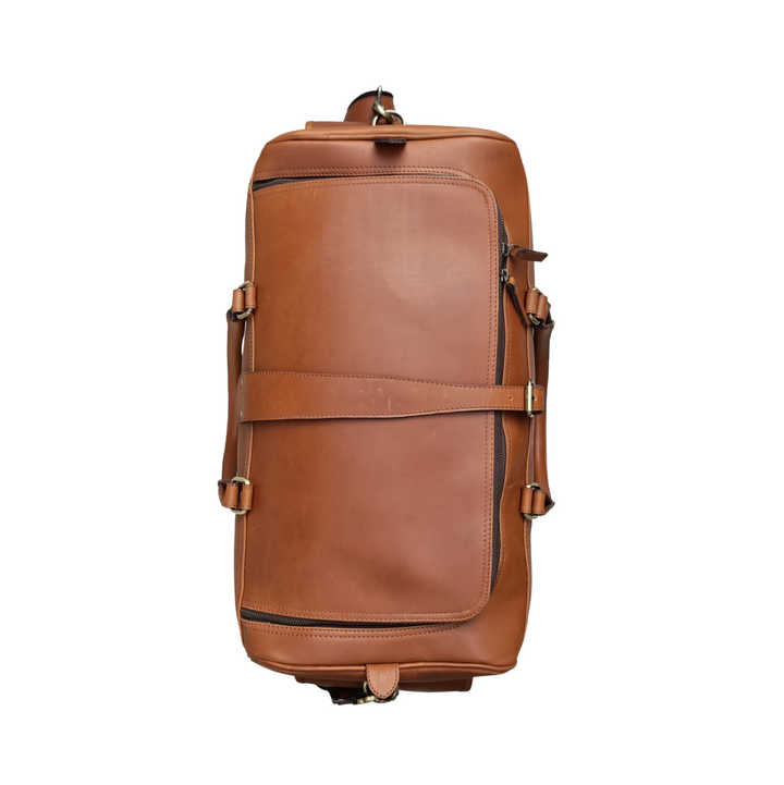 Sac de week-end en cuir marron