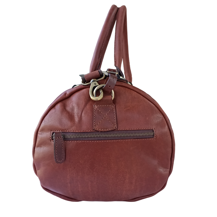 Sac de voyage en cuir brun