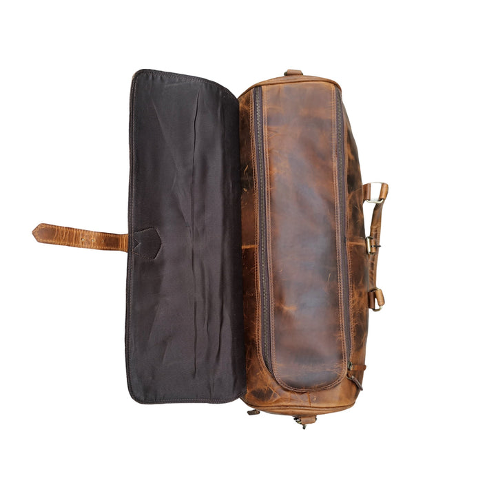 Sac de voyage en cuir ciré beige