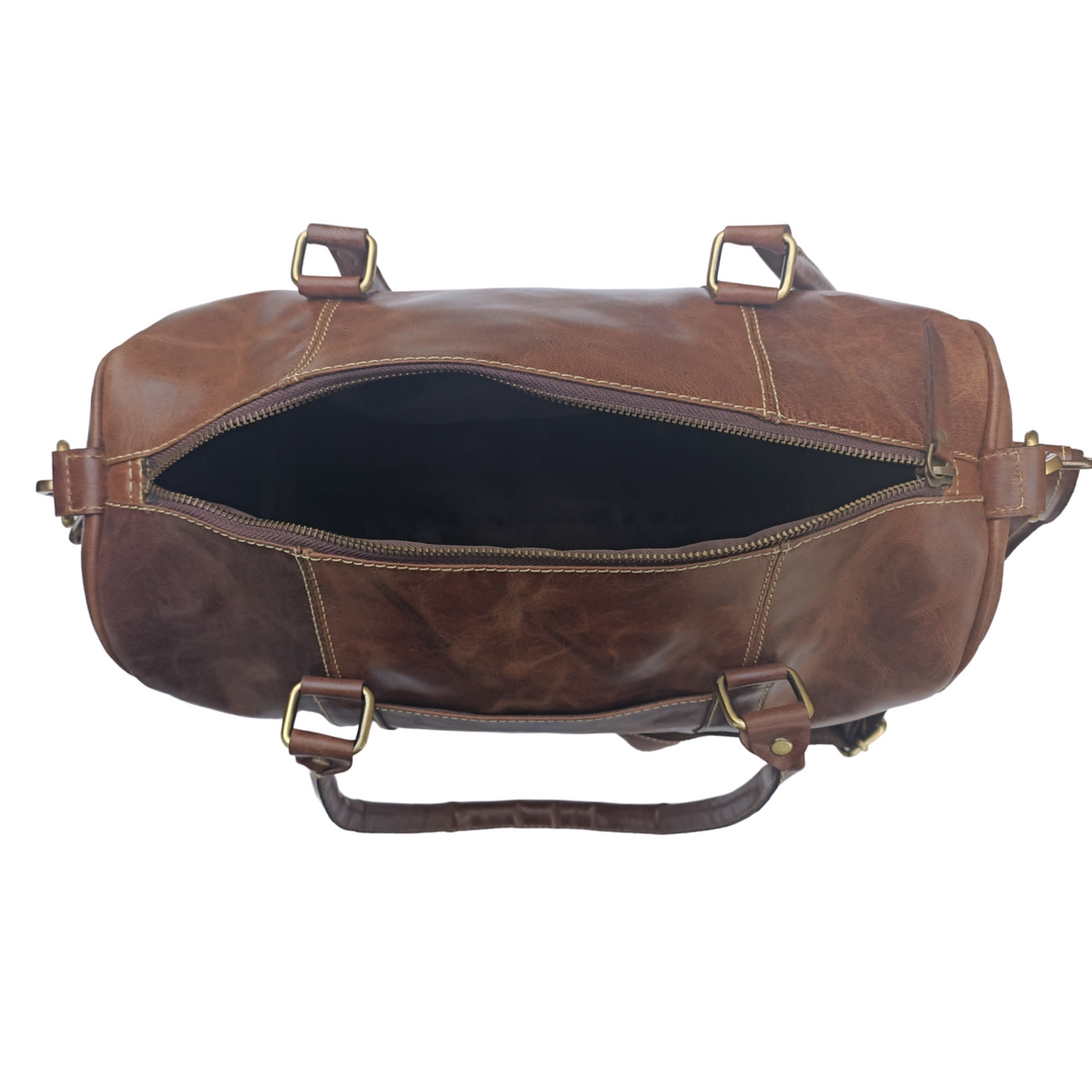 Mini Sac de Voyage en Cuir Crazy Horse