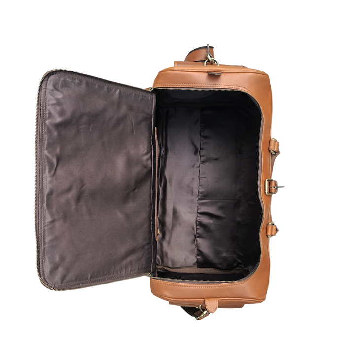 Sac de week-end en cuir marron