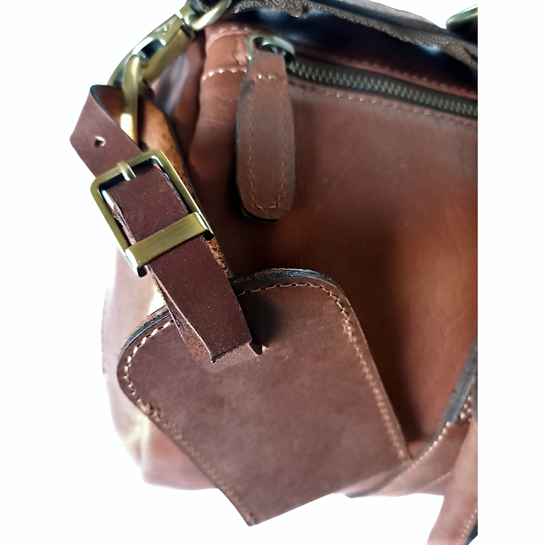 Sac de voyage en cuir brun