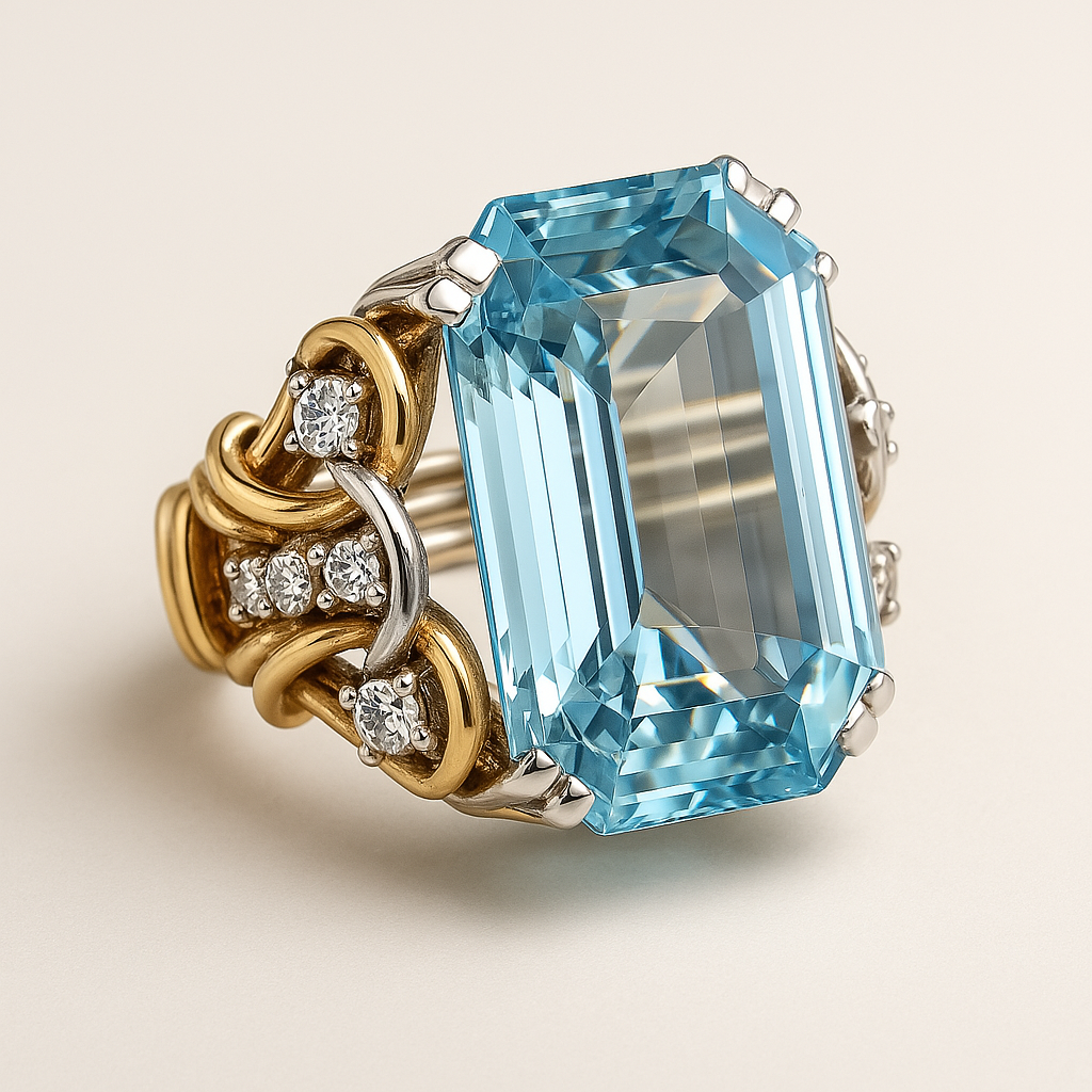 Luna™ | Bague Superposée Élégante avec Zirconia Bleu Vintage
