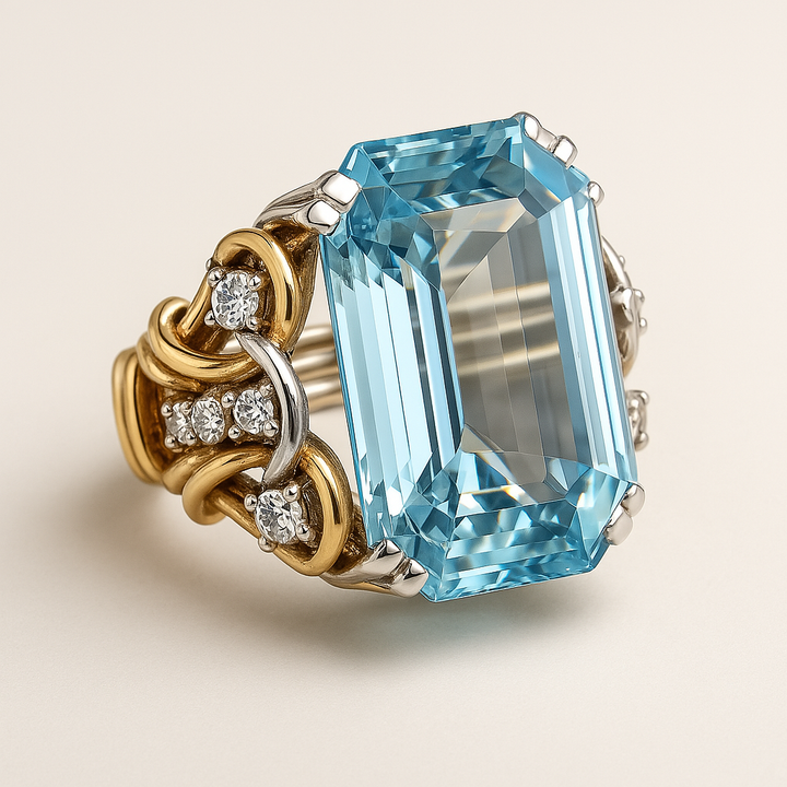 Luna™ | Bague Superposée Élégante avec Zirconia Bleu Vintage