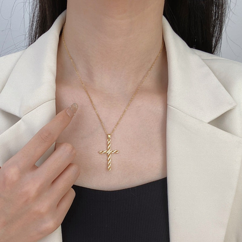 Collier Croisé en Cristal Twist | Or