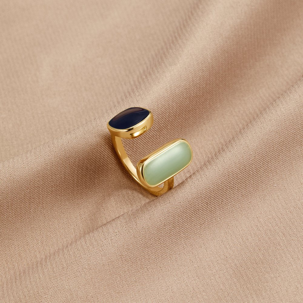 Aqua™ | Bague Enveloppante en Aigue-Marine Élégante
