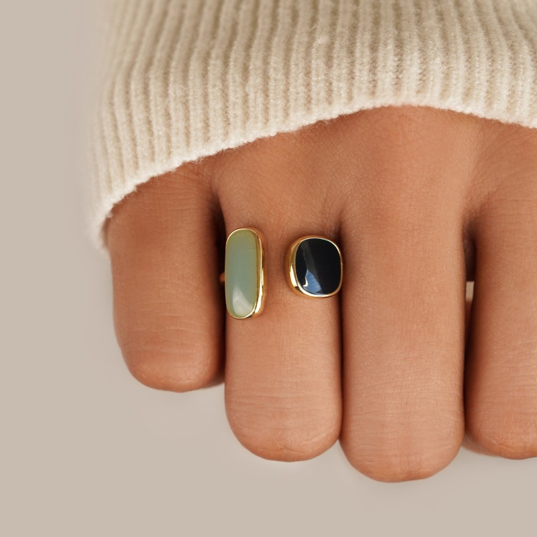 Aqua™ | Bague Enveloppante en Aigue-Marine Élégante