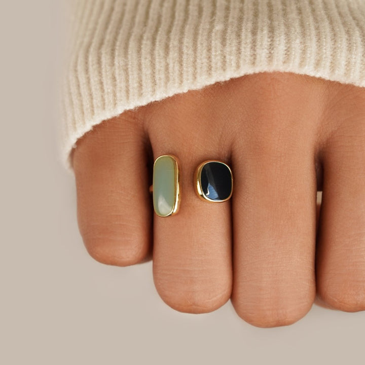 Aqua™ | Bague Enveloppante en Aigue-Marine Élégante