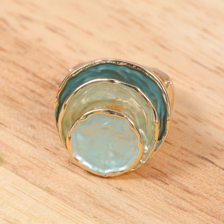 Bague Boho Émail à Trois Niveaux